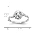 thumbnail image 3 of Solid 14k White Gold White Topaz Diamond Engagement Ring Size 6 (.02 cttw.), 3 of 6