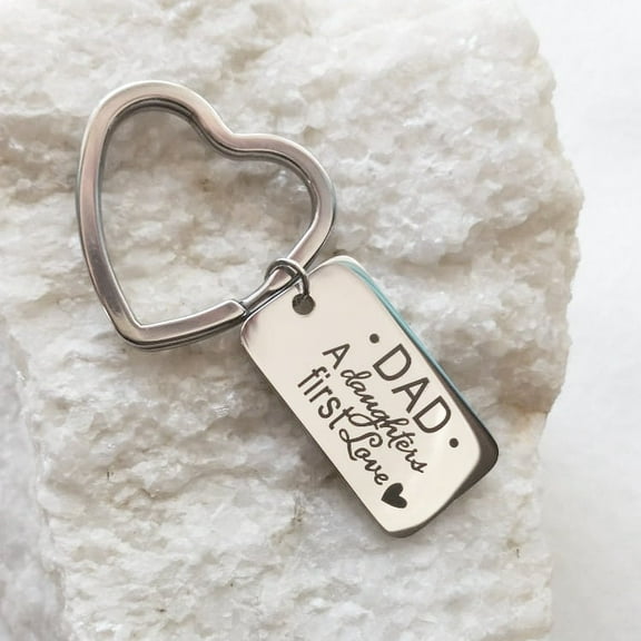 Daddy daughter gift. personalized keychain, message key chain, dad's birthday gift, custom fathers day gift, heart key holder, under 15