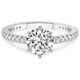 thumbnail image 4 of 1 Carat IGI Certified Round Shape Lab Grown Diamond Engagement Ring | 14K White Gold | Zoey Six Prong Eternity Lab Diamond Ring | FG-VS1-VS2 Quality Friendly Diamonds, 4 of 6