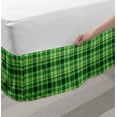 thumbnail image 2 of Checkered Bed Skirt, Old Fashioned Irish British Tile Mosaic in Vibrant Green Colors, Elastic Bedskirt Dust Ruffle Wrap Around for Bedding Decor, 4 Sizes, Emerald Lime Green White, by Ambesonne, 2 of 2