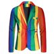 thumbnail image 1 of Men's Casual Colorful Striped One Button Slim Fit Carnival Jacket All the men, 1 of 5