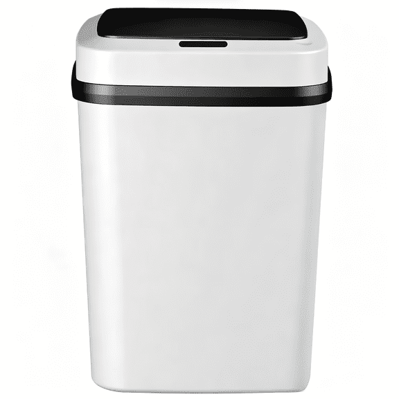 Black‑White Touchless Automatic Sensor Trash Can, 13L Battery Operated Waste Bin, 0.3s Fast Response 3 Opening Modes for Kitchen Bathroom Living Room