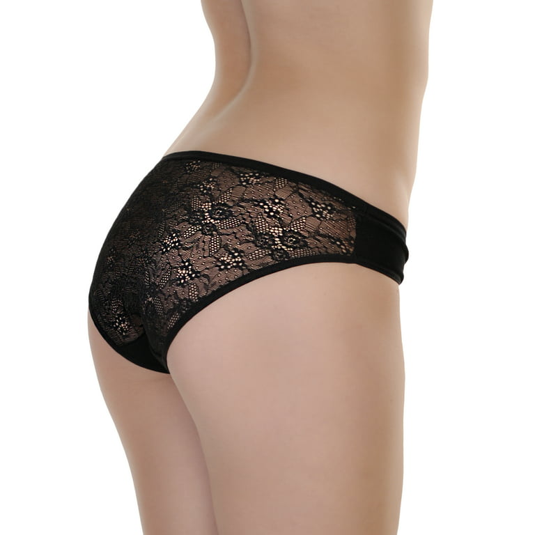 Angelina Cotton Hiphugger Panties with Rhinestone Heart Accent Detail (6 or  12 Pack) 