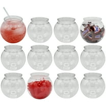 Creative Hobbies - 12 Pack - 4 Inch (100mm) Ivy Bowls Clear Plastic Shatterproof - Great For Fishbowl, Carnival Games, Candy, Party Favors, Table Centerpieces, Vase, Drinks