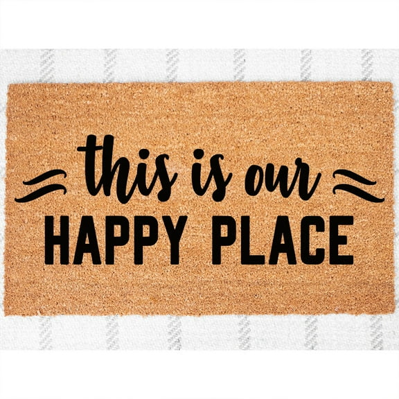 Doormat This Is Our Happy Place Welcome Mat Housewarming Gift Birthda (18" x 30") #6005