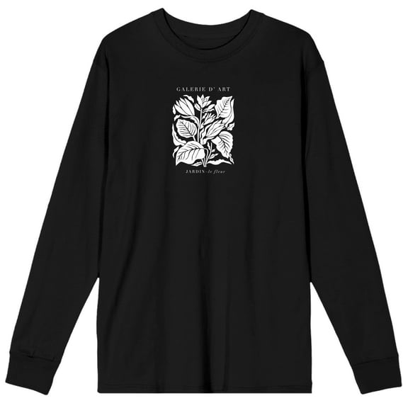 Galerie d'Art Adult Black Long Sleeve Crew Neck Tee-Medium