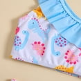 thumbnail image 4 of Emy Dola Toddler Baby Girl Dinosaur Bathing Suit Two Piece Swimsuit Ruffle Sleeve Bikini Beach Wear for 0-10 Years, 4 of 6