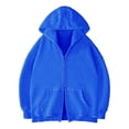 thumbnail image 2 of AnuYalue Hoodie Jacket for Men Loose Long Sleeve Hooded Sweatshirt Soft Double Zipper Tops with Pockets, 2 of 7