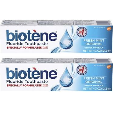 Biotene Dry Mouth Fluoride Toothpaste Fresh Mint Original 4.3 Oz. (2 Pack)