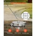 thumbnail image 2 of VEVOR 15" Pressure Washer Surface Cleaner 4 Wheels 4000 Max PSI 2 Extended Wands, 2 of 9