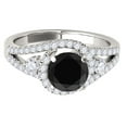 thumbnail image 2 of Aonejewelry 1.75 Ct. Halo Black Diamond Engagement Ring In 14k White Gold, 2 of 4