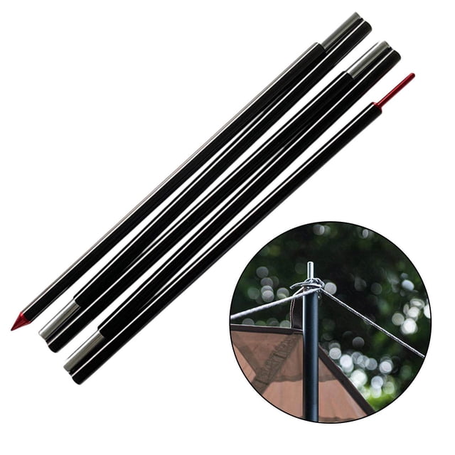 pitrice Portable Solid Tarp Poles 220cm Backpacking Canopy Awning Tent Rod 5-Section