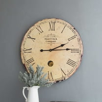 Llinc Store 23" x 23" Antique Farmhouse Wall Clock Frameless Decorative Clock for Living Room Kitchen Home Office