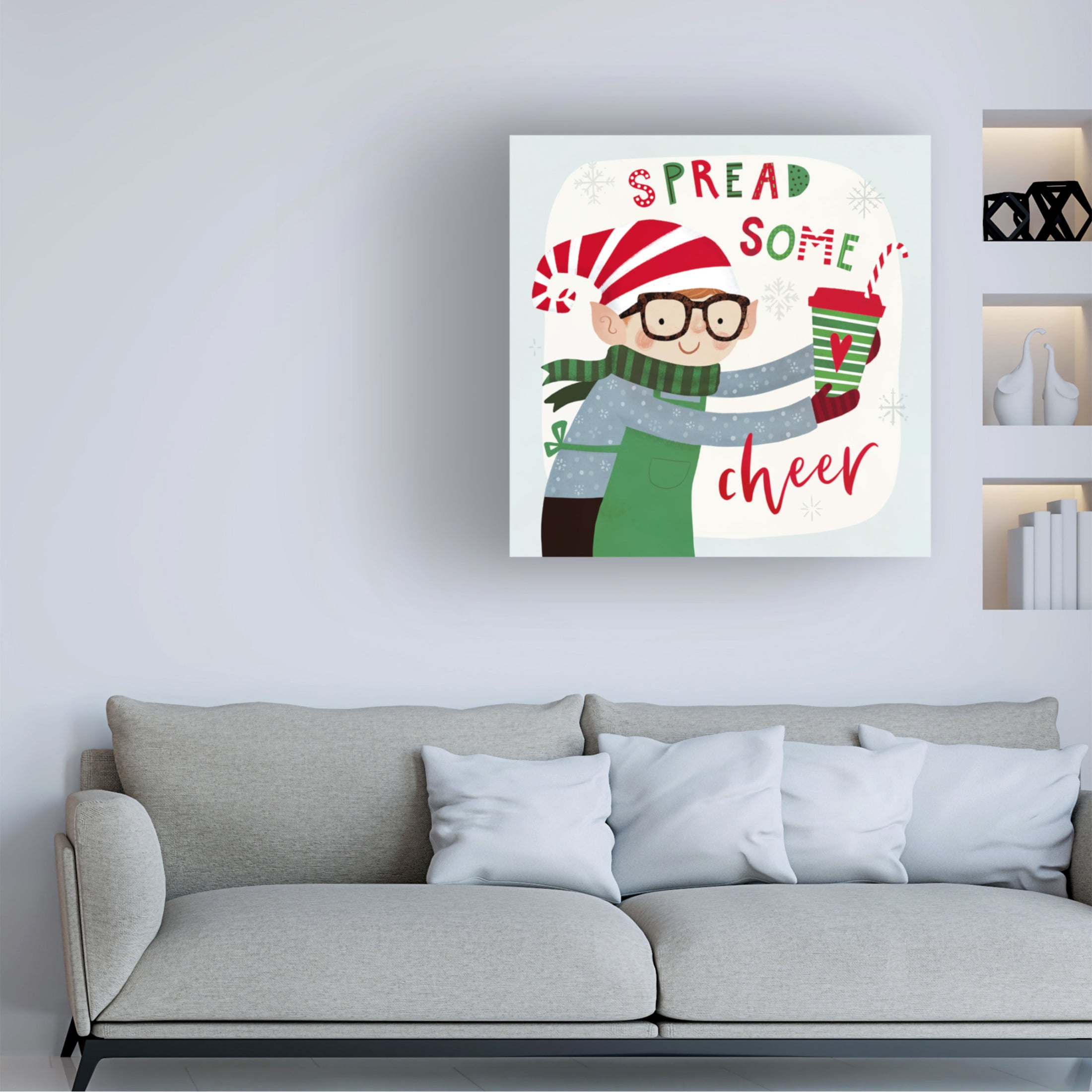 Canvas Wall Art - Victoria Borges 'Santas Foodtruck II' Wall Art for Living Room, Bedroom, or Office Décor by Trademark Fine Art - 35 x 35 Inches
