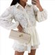 thumbnail image 3 of Conjunto de 2 Piezas de Blusa de Encaje para Mujer, Camisetas, Tops, Pantalones Cortos Ajustados, Ropa Deportiva para Fiesta y Club. Albaricoque S, 3 of 7