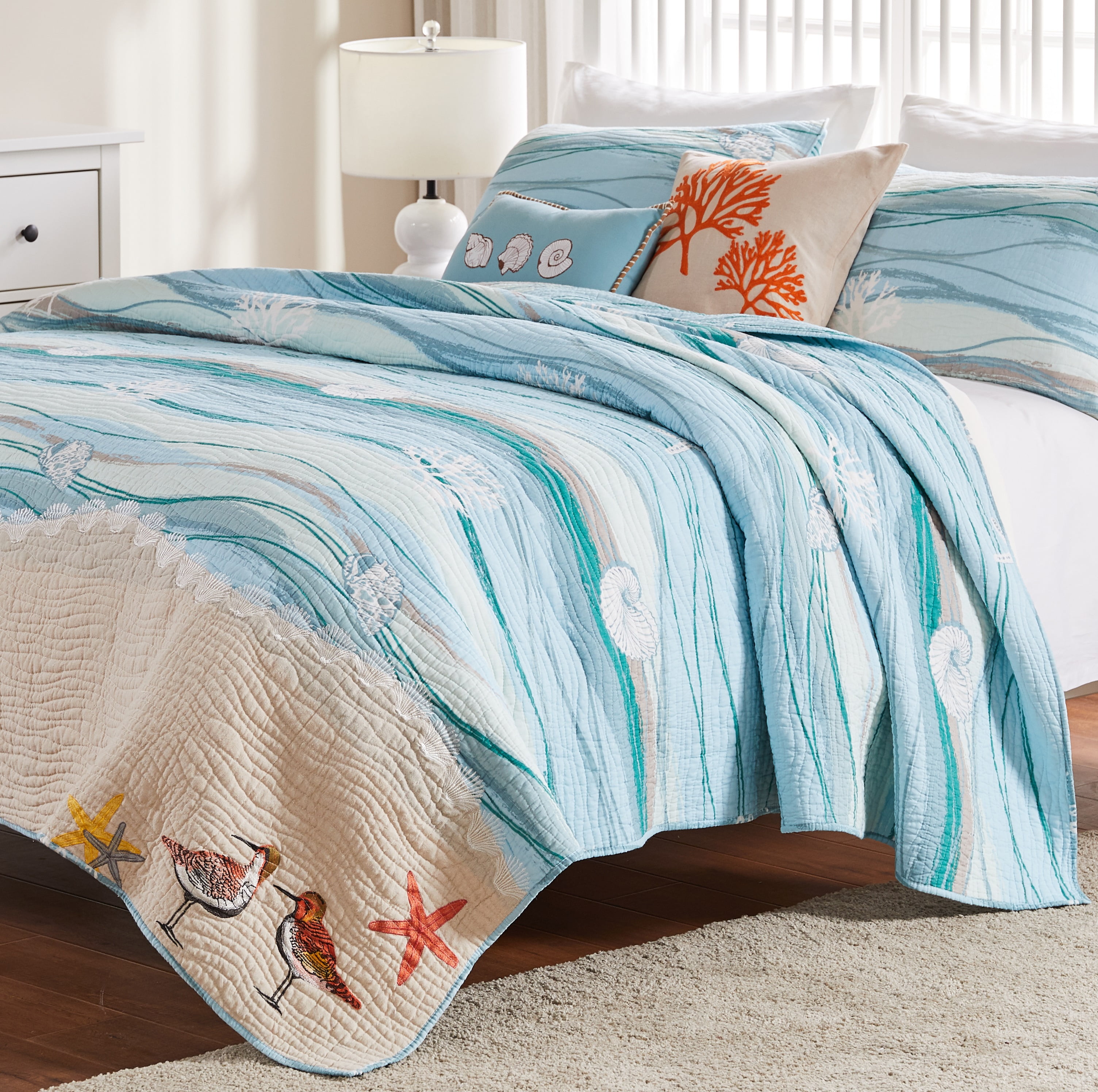 Greenland Home Fashions Ensemble de Courtepointe Maui, 5 Pcs, Multi, Full/Queen