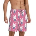 thumbnail image 2 of Sikiie Rabbit Holding Flowers Mens Pajama Shorts, Lightweight Lounge Pant with Pockets Soft Sleep Pj Shorts for MenMedium, 2 of 6