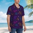 thumbnail image 5 of Balery Colorful Snake Print Men's Hawaiian Shirts Short Sleeve Beach Shirt Relaxed Fit Vacation Button Down Shirts-X-Large, 5 of 9