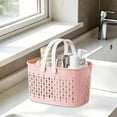 thumbnail image 5 of Hovilon Bath Storage Basket, Portable Plastic Shower Caddy with Handle & Drainage Holes, Waterproof Quick-Dry Toiletries Organizer for Bathroom Dorm Gym, Holds Shampoo Shower Gel Towels, Pink, 5 of 6