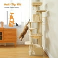 thumbnail image 3 of PAWZ Road Cat Tree 64" Sisal Scratching Posts Tower with Large Perch Hammock for All Indoor Cats,Beige, 3 of 13