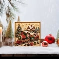 thumbnail image 4 of Vintage Beaded Christmas Train Decoration with Santa, Embellished Pearl Art in Gold Frame, Festive Tabletop Centerpiece & Shelf Sitter for Holiday Party Decor, 4 of 10