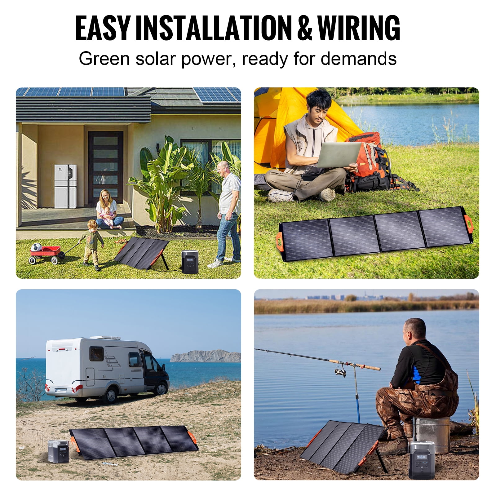 SKYSHALO Portable Monocrystalline Solar Panel, 200W Foldable Monocrystalline ETFE Solar Charger, 23% Efficiency Solar Panel with MC4 Output, IP67 Waterproof for Power Stations, Camping, Hiking