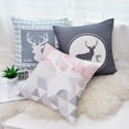 thumbnail image 3 of Decorative Throw Pillow Covers Set of 4 Blue Throw Pillow Covers 18x18 Inch Linen Square Throw Pillow Covers Modern Throw Pillow Covers for Sofa Living Room, 3 of 8