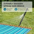 thumbnail image 5 of Hammock with Stand, 2 Person Quilted Outdoor Hammock, Detachable Pillow & Bamboo Spreaders, Portable Hammock with Carrying Bag, Heavy Duty Stand, Perfect for Outside, Patio, Aqua Blue, 5 of 17
