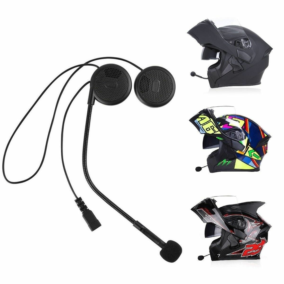  Helmet Headset Durable Handsfree Helmet Headset with TPE  Motorcycle Cable : Electronics