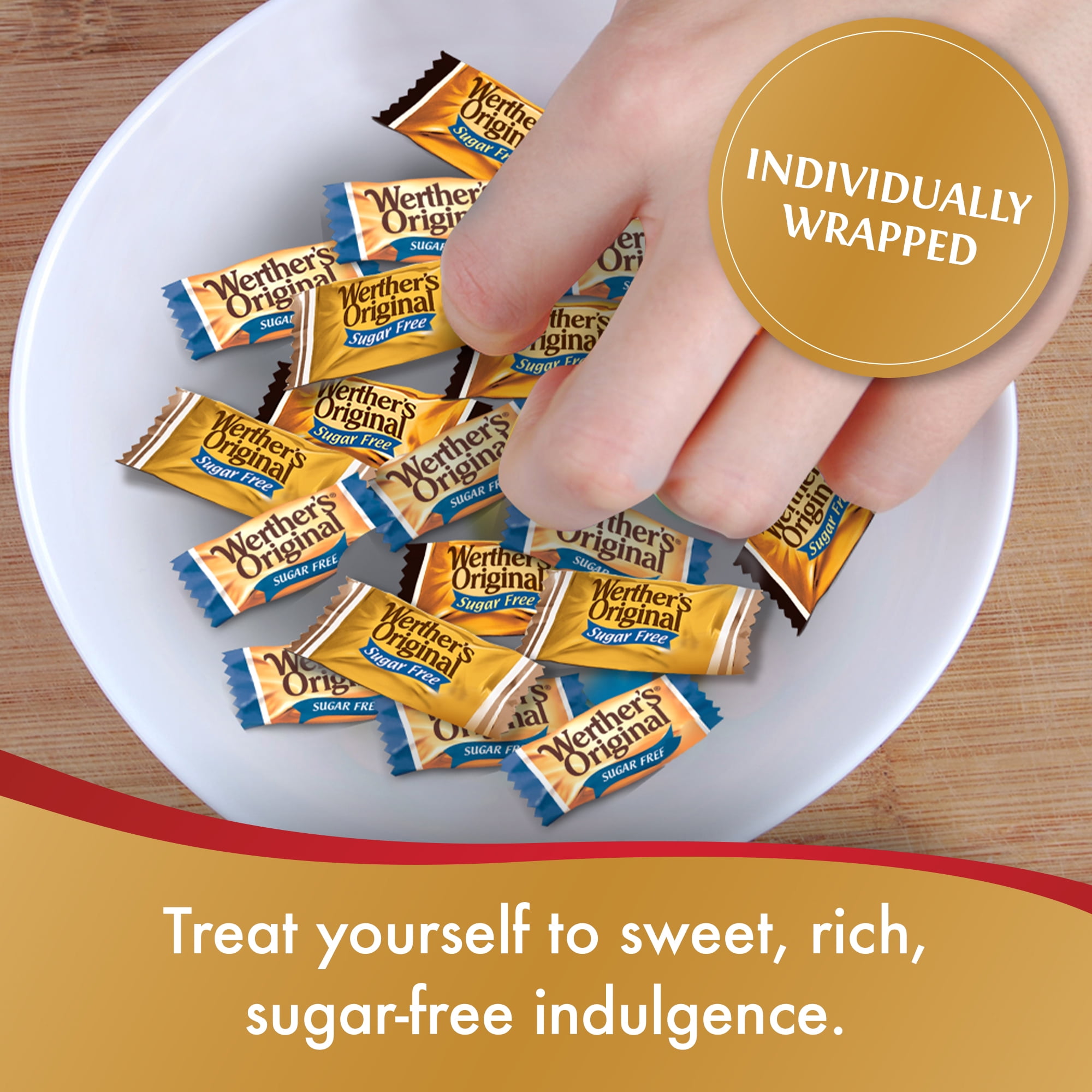 Werthers Original Hard Sugar Free Assorted Flavors, Caramel Coffee, Caramel Chocalate, Caramel Candy 7.7 oz