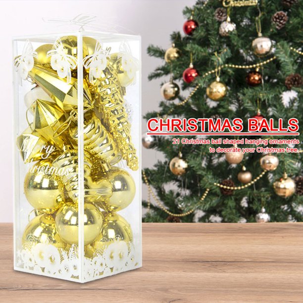 21 Uds bolas de colores colgante adornos navideños bola adorno bola JShteea El nuevo