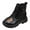 Z1 Black, variant on Winter Leather Boots with Lace-Up and Side Zipper, Heart Accents Ankle Booties, Stylish Color Matching Kids Shoes,Size:3.5-4 Years