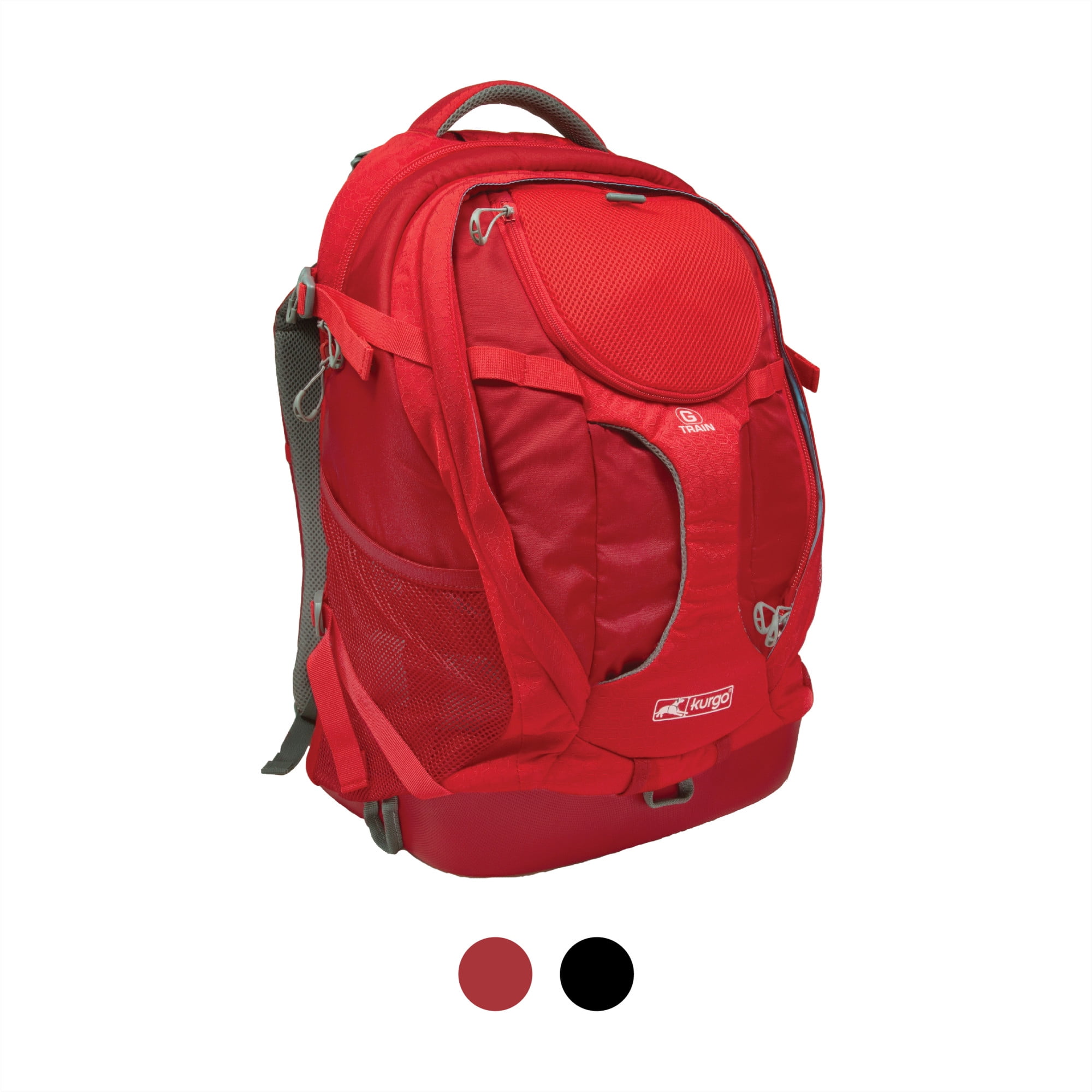Kurgo G-Train Dog Carrier Backpack for Small Pets Cat & Dog Backpack for Hiking, Camping or Travel Chest Straps & Hip Belt Reflective Two Water Bottle Sleeves Chili Red