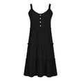 thumbnail image 5 of Yuzhih Summer Dresses for Women Loose Button down Sleeveless Dresses Ruffle Tiered Casual Mini Dress, 5 of 7