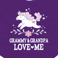 thumbnail image 4 of Inktastic Grammy and Grandpa Love Me Grandchild Unicorn Girls Baby Bib, 4 of 4