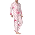 thumbnail image 2 of Salouo Cute Flamingo with Heart Print Button-Front Long Sleeve Pajama Set for Men, Soft 2Pjs Men's Long Sleeve Sleepwear-Medium, 2 of 7
