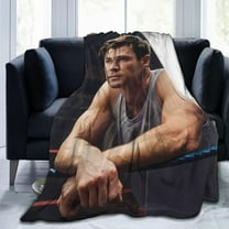 Chris Hemsworth Blanket Bedding Fleece Blanket Soft Throw Blankets Lightweight Anti-Static Blanket - 3 Sizes