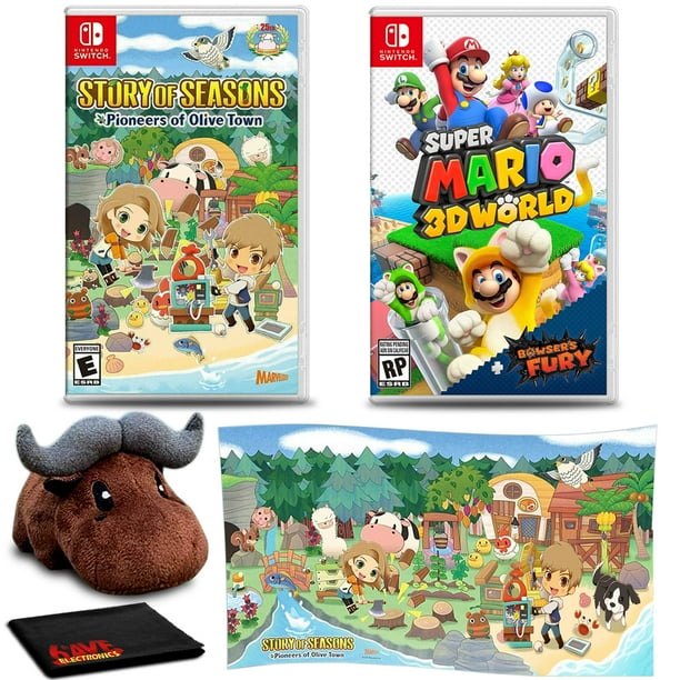Story Of Seasons Pioneers Of Olive Town Premium Edition Includes Buffalo Plush Toy Cloth Poster And Super Mario 3d World Bowser S Fury 2 Pack Game Bundle For Nintendo Switch Walmart Com