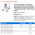 thumbnail image 2 of Fuel Pump Assembly - with Sending Unit, Float, Fuel Reservoir, Fuel Strainer, Upgraded Wiring Harness and Tank Seal - Compatible with 2000 - 2005 Chevy Impala 2001 2002 2003 2004, 2 of 3