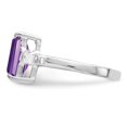thumbnail image 4 of Sterling Silver Rhodium-plated Amethyst and CZ Ring, 4 of 6