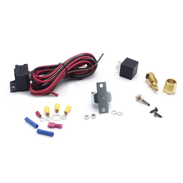 Amdohai Fan Thermostat Kit Adjustable Fan Controller Kit Temp Sensor Temperature Relay Kit # 3101, ON AT 200 Degree F OFF AT 185 Degree F