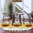 thumbnail image 3 of Round Rug 7Ft Washable Non-Slip, Sunflower Circle Area Rugs for Living Room Bedroom, Yellow Floral Black Plaid Eucalyptus Leaves Indoor Floor Mats Carpet Runner for Home Decor Aesthetic, 3 of 8