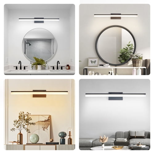 32 Inch Modern LED Bathroom Vanity Light – Sleek Black Metal Wall Light for Mirror, Dressing Room or Sink Area  On-Site