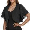 Womens Ruffle Short Sleeve Sheer Cardigan Women Shrugs for Dresses Summer Lightweight Open Front Cropped Bolero