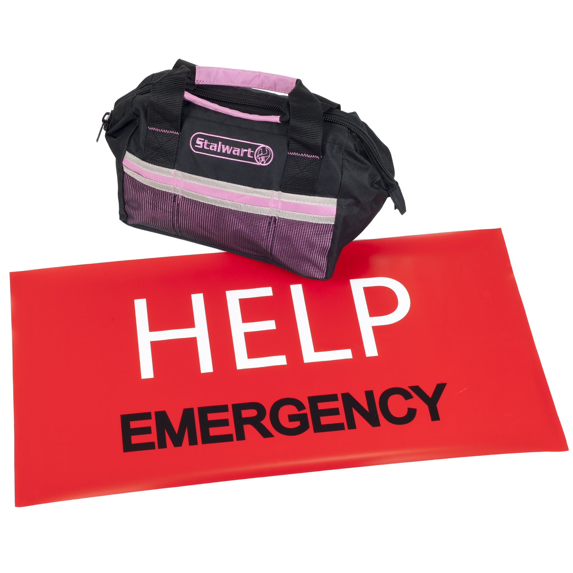 55 Pc Emergency Roadside Kit with Travel Bag - Pink by Stalwart
