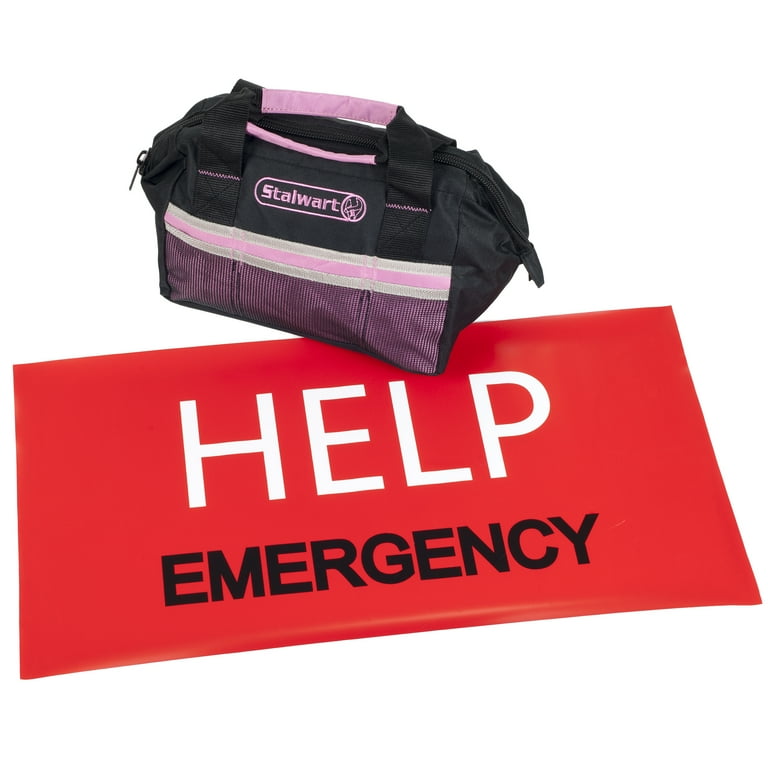 55 Pc Emergency Roadside Kit with Travel Bag - Pink by Stalwart