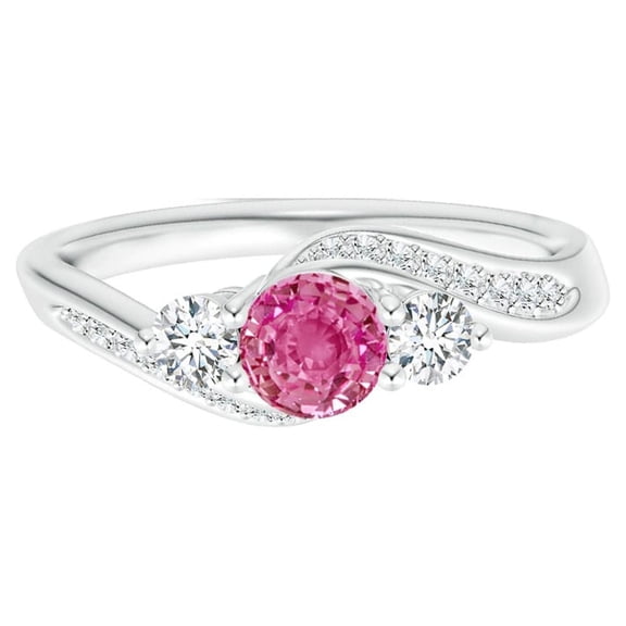 925 Sterling Silver 0.5 Ctw Round Pink Tourmaline Cluster Women Wedding Ring GIFT FOR HER Size US- 4