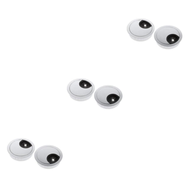 Guardoinrt 2Pcs 60mm Desk Table Grommet Cable Port Wire Hole Cover Efficient Cable Management Silver 3Set