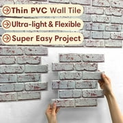Commomy 10 Pcs 3D Faux Brick Wall Panels Peel and Stick Wall Tile,Thin PVC Brick Panels,11.8X11.8