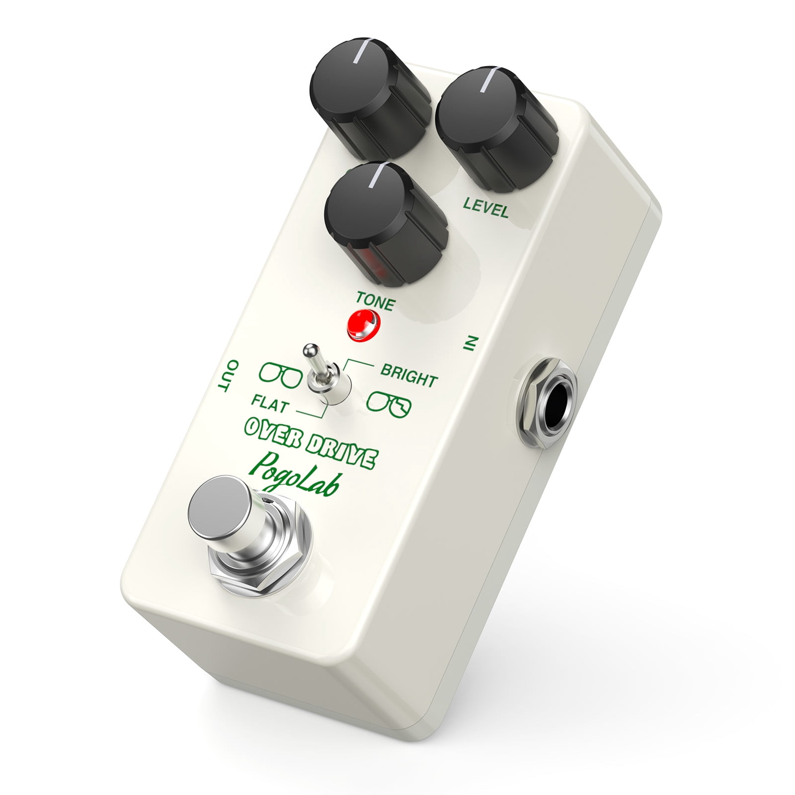 POGOLAB Overdrive Pedal Overdrive Guitar Pedal with Two Effects Bright and Flat True Bypass DC 9V Mini Pedal for Electric Guitar